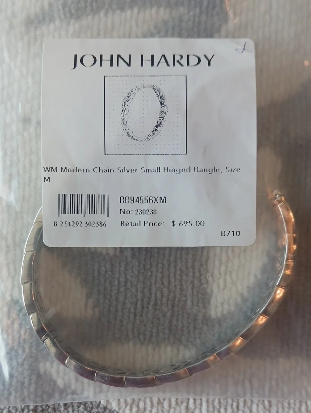 John Hardy Modern Chain Bangle, Size Medium, New